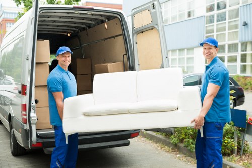 Office relocation planning in Battersea with moving team and office furniture