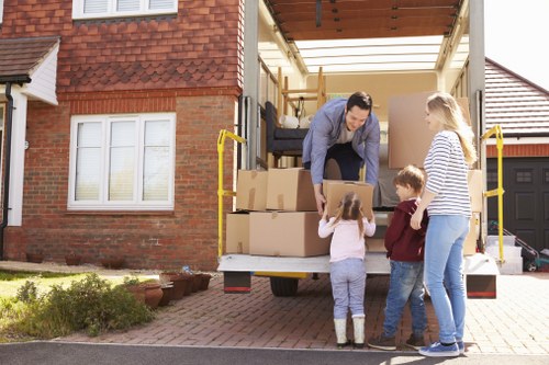Moving team planning a Battersea home relocation near residential flats