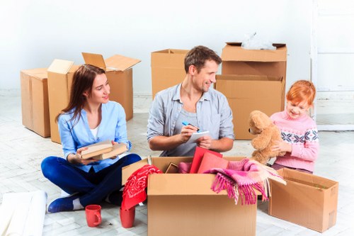 Moving boxes and furniture measured by cubic yards