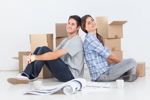 Furniture and boxes being moved from a Battersea flat