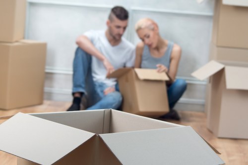 Preparation checklist for a Battersea office move with labels and supplies