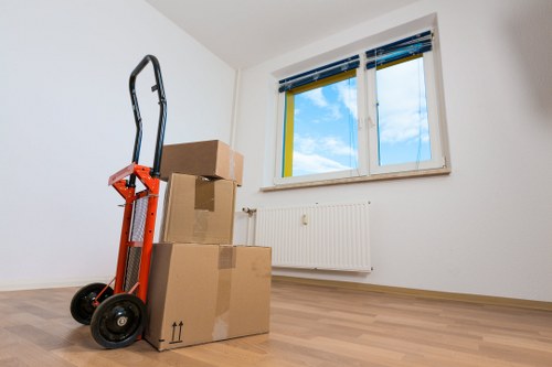 Packing and loading support for a Battersea removal