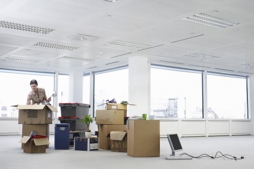 Packing materials and household items ready for a Battersea relocation